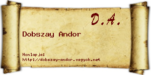 Dobszay Andor névjegykártya