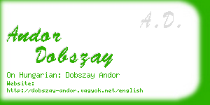 andor dobszay business card